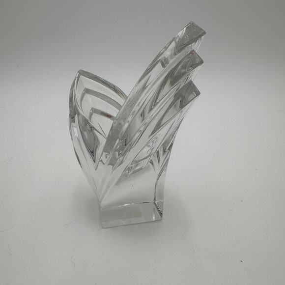 Vintage Single Light Candlestick Holder 5" Mikasa Deco Lead Crystal - Picture 2 of 8